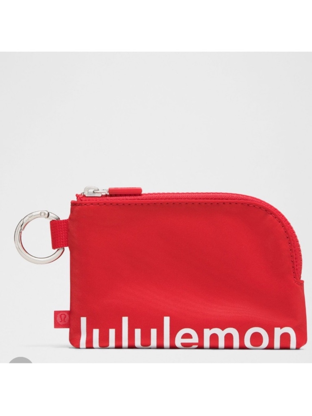 lululemon Clippable card pouch with keyring Red NWT